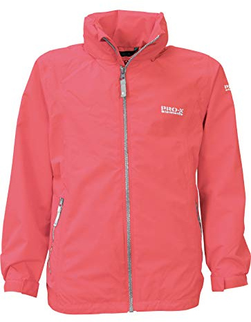 PRO-X elements Kinder Funktionsjacke LINA - Atmungsaktive Regenjacke für Mädchen mit kontrastreichen RV‘s, Taschen & Kapuze / Wasserdichte Kinderjacke