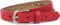 styleBREAKER Damen Leder Gürtel Unifarben mit Azteken Zacken Prägung und geprägtem Dorn, kürzbar 03010110, Farbe:Rot, Größe:90cm