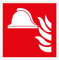 Aufkleber Brandschutzzeichen „Mittel und Geräte zur Brandbekämpfung“ Symbol Folie nach ISO 7010 (F004) | 5-40 cm Made in Germany, Größen Name: 20x20cm