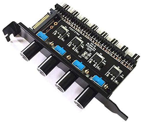 Basage Pc 8 Channels Fan Hub 4 Knob Cooling Fan Speed Controller For Cpu Case Hdd Vga Pwm Fan Pci Bracket Power By 12V Fan Control