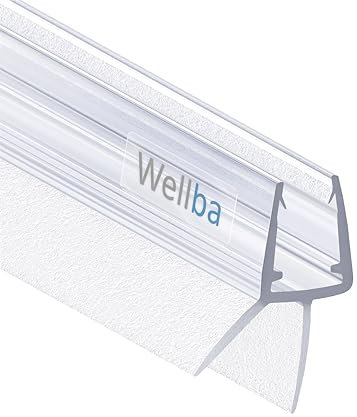 Wellba Joint de porte de douche de qualité supérieure (1 x 90 cm) pour porte en verre de 6 mm, 7 mm, 8 mm d'épaisseur | Joint de douche étanche ou joint de cabine de douche avec lèvres en caoutchouc