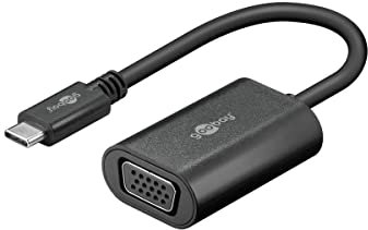 goobay 51771 USB C VGA Adapter 60Hz USB-Hubs PC Monitor Bildschirm USB Type C Adapter 1 Port VGA Verteiler USB-C Hub Weiß