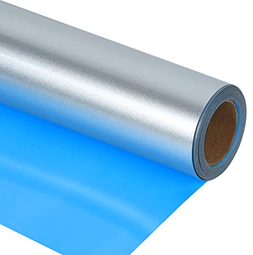 Guangyintong Shiny Silver Heat Transfer HTV Rolls, 12 x 8ft PU Iron on Vinyl Bundle for T-Shirts, Stretchy Thin Soft HTV for All Cutter Machine, Easy to Cut & Weed for Heat Vinyl Design