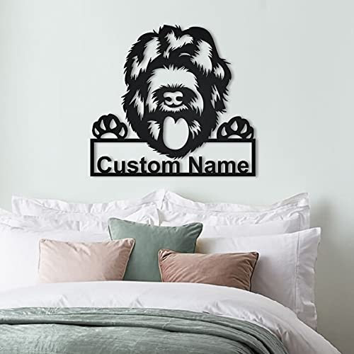 zouwii Personalisierte Schwarze russische Terrier-Metall-Zeichen-Kunst | Benutzerdefinierte Black Russian Terrier Metall Zeichen | Hund Geschenk | Geburtstagsgeschenk | Tier lustig