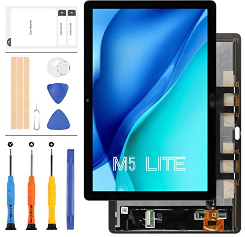 LADYSON Reemplazo para Huawei MediaPad M5 Lite 10 BAH2-W19 BAH2-L09 Pantalla LCD Táctil Digitalizador Asamblea de Panel de Cristal Completo Reparación con Kits de Herramientas (negro)