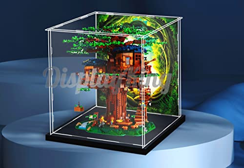 Acryl-Vitrine für Lego Baumhaus 21318, 3 mm Dicke (Lego-Set ist nicht im Lieferumfang enthalten) (Frühlings-Themen-Hintergrund)
