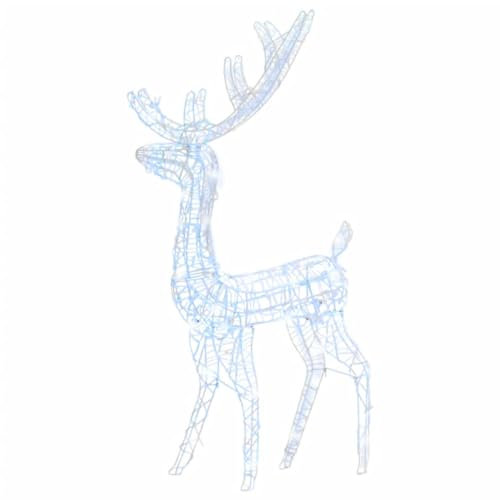 vidaXL Rentier Weihnachtsdekoration Beleuchtet Weihnachtsbeleuchtung Weihnachtsdeko Deko Figur Innen Außen Acryl 140 LEDs 120cm Kaltweiß