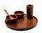 KLEO Service de table en bois - Assiettes décoratives - Assiette en verre - 2 bols et 1 cuillère - Bois - 30,5 cm de diamètre - Marron