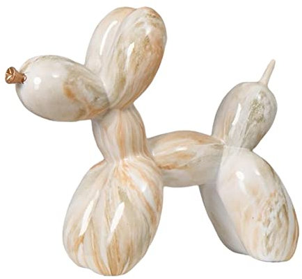 Tubayia Harz Ballon Hund Hündchen Statue Dekofigur Graffiti Skulpturen Tischdeko Wohnzimmer Dekoration (Beige)