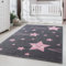 Carpetsale24 Kinderteppich Lachende Sterne Rosa 120x170 cm – Rechteckiger Spielteppich für Mädchen – Hautfreundlich & Verspielt
