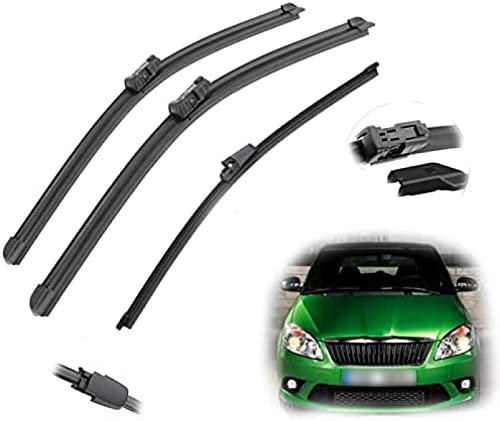 , para Skoda,para Fabia 5J Hatchback 2006 2007 2008 2009 2010 2011 2012 2013 Escobillas limpiaparabrisas Delanteras traseras Cepillos Accesorios de Corte 21 + 21 + 13 Limpiaparabrisas