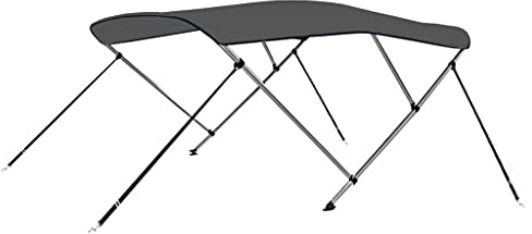 vidaXL 3-Bow Bimini Top mit Edelstahl-Clip Bootsverdeck Boot Verdeck Sonnendach Sonnenverdeck Sonnensegel Sonnenschutz Anthrazit 183x196x137cm