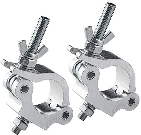2Pack Clamps for Lights Stage Lighting Accessories, Lighting O Clamps Pole Clamp Quick Release Truss Clamp, Half Coupler Mounting Bracket Stage Light Clamp Moving Head Light Hooks for Truss 48mm-51mm