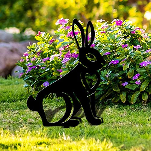 Osterdeko Osterhase Frühlings Deko Ostern Osterhase Garten Gartenstecker Kaninchen-Form Gartendeko Osterstecker Osterhasen Figuren Draußen Deko Ostern Geschenke Gartendeko Metall Deko (E, One Size)