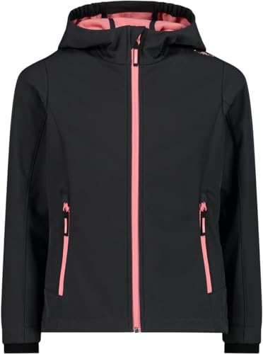 CMP - Kid G-Jacke mit fester Kapuze, Anthrazit-Pfirsich, 176