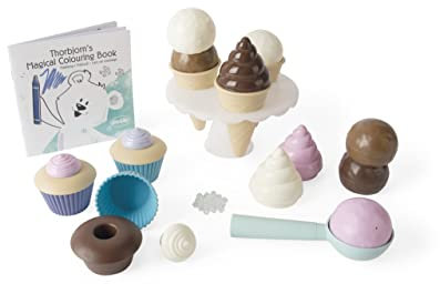 Dantoy – Thorbjorn Dessert Set für Kinderküche - 26 Teilen - Geschirrset - Sandspielzeug Set - Spielküche - Kinder ab 2 Jahre - Rollenspiele - Plastik - Nordic-Ecolabel - Produziert in Dänemark