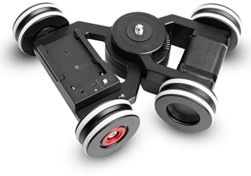 Carrello per Videocamera con Telecomando, Carrello per Videocamera con Videocamera a 3 Ruote con Testa a Sfera, 3 velocità Regolabili E Rotazione a 360 Gradi, per Fotocamera E Smartphone
