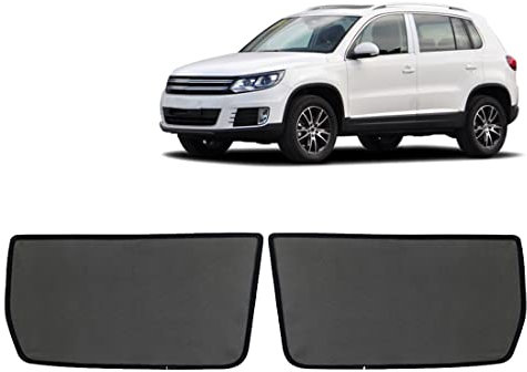 GCcv Sonnenschutz Auto Vorhang Für Baby Kinder Haustiere Sonnenblende Für Tiguan 5N 2007-2016 UV Schutz Magnetisch Sonnenschutz Für Autofenster Seitenscheibe Schwarz,Rear-window-2PCS