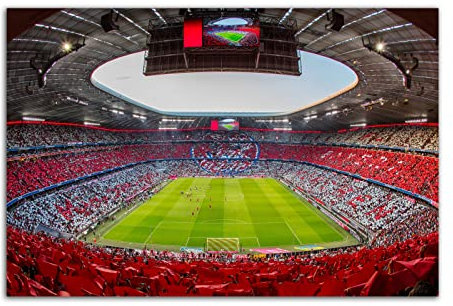 Allianz Arena Poster München Fußballstadion Club Wandkunst Bild Druck Leinwand Kunst Gemälde Büro Dekor Poster Geschenk (40 x 60 cm), nicht gerahmt