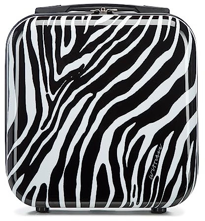 WITTCHEN Valise cosmétique Valise de Voyage en ABS Bagages Trousse de Toilette en ABS Sac cosmétique Femme Homme Étui de Voyage Young LineBlanc-Noir