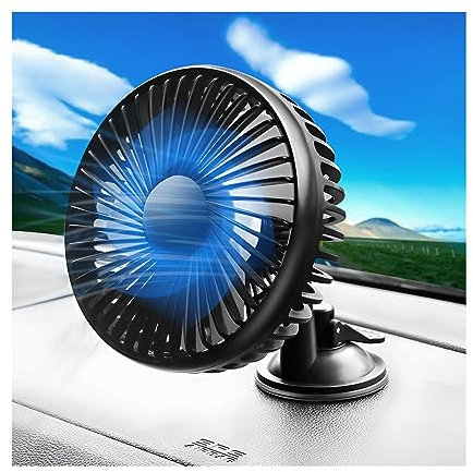 CGEAMDY Car Fan, Electric Auto Cooling Fan for Dashboard & Windshield, Suction Cup Cooling Air Fans, Speed Regulation USB Powered Portable Vehicle Fan, Vehicles Universal(Suction Cup)