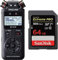 Tascam DR-05X Tragbarer Audio-Recorder & SanDisk Extreme PRO SDHC UHS-II Speicherkarte V90 64 GB