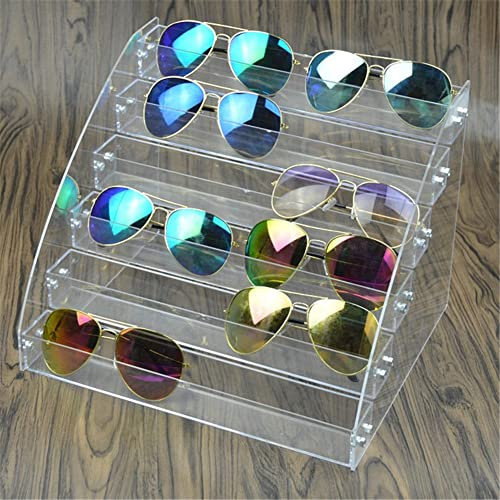 Riuulity Acryl-Sonnenbrillen-Organizer-Vitrine, Große Größe, Transparente Box, Abnehmbares Display, Geeignet für Ausstellung, Geschäft, Heimdekoration (6 Schichten)