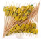 Yurosiay 100 Pcs Bâtons de Cocktail Bambou Bois Brochettes Cocktail avec Ananas Jaune Pic Aperitif Brochette Fruits Bois Pics à Cupcakes Bâtonnets Cocktail pour Dessert Fruit Collation 12cm 14#