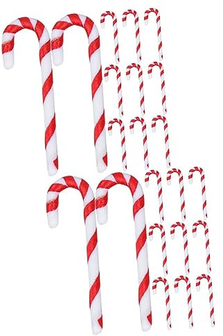 PRETYZOOM 2 Sets Zuckerstangen-weihnachtsbaumschmuck Mini-gehstock-Ornamente Zum Basteln Rote Weihnachtsdekorationen Weihnachtsbaumschmuck 60 Stück