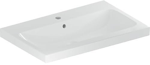 Geberit iCon Light Waschtisch, 75 cm x 48 cm, mit Hahnloch, mit Überlauf,501835, 501.835.00.1, Farbe: weiß matt
