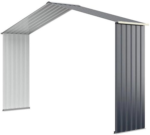 GOPLUS Kit Extension pour Abris de Jardin 330 x 255 x 210cm en Métal, Gris