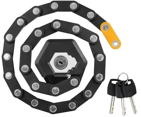 Faltbares Fahrradschloss-Set mit 3 gleichschließenden Schlüsseln, robustes Diebstahlsicherungs-Fahrradschloss für Straßenfahrräder, Mountainbikes, Sicherheitswerkzeug, erweiterbare Länge 85 cm