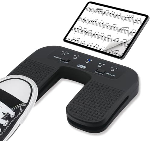 Tavsou Bluetooth Page Turner Pedal For Tablets Smartphones rechargeable Anti-Skid Pad (Plus)