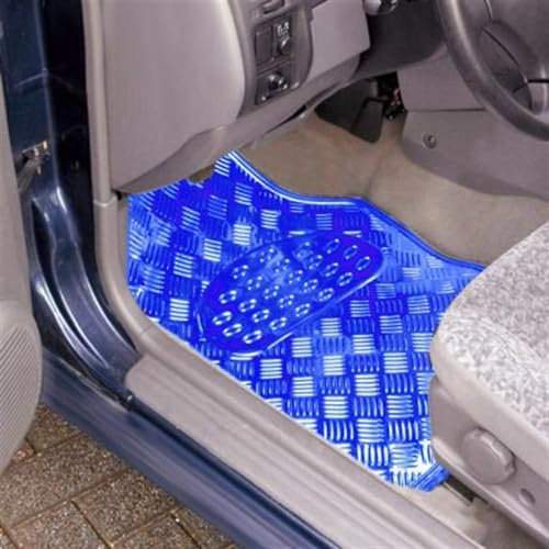 Automatten Universelle Auto-Fußmatten in Aluminium-Optik Auto Fußmatten (Farbe : Blau)
