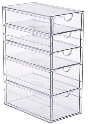 SUMTree Acryl Aufbewahrungsbox mit Schubladen Haar-Accessoires-Organizer durchsichtig Schminktisch Organizer Aufbewahrungsboxen für Kosmetik Schreibwaren Teebeutel Kaffeekapseln