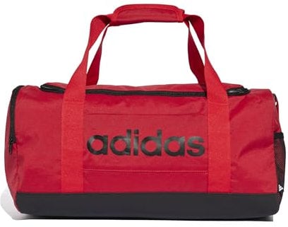 adidas Unisex Essentials Linear Duffel Bag, Pure Ruby/Black, S