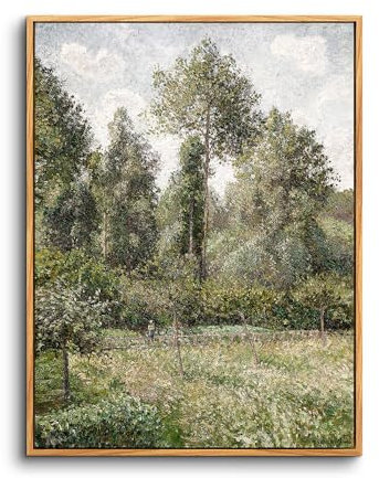 hyidecorart Vintage Leinwand Bilder mit Rahmen Holz, 30x40 cm Wandbilder Wohnzimmer Natur Wald Landschafts Bild Aesthetic, Wanddeko Schlafzimmer Gemälde Desktop Badezimmer Büro Zimmer Esszimmer Flur