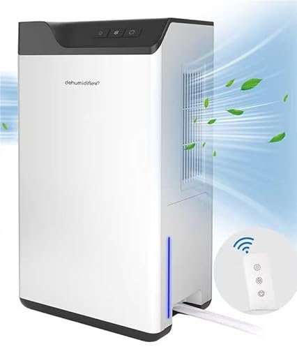 Kitette Deshumidificador, deshumidificador de doble semiconductor, deshumidificador eléctrico, depósito de agua de 2 L y tubo de drenaje de 1,5 m, descongelación automática, control inteligente de la