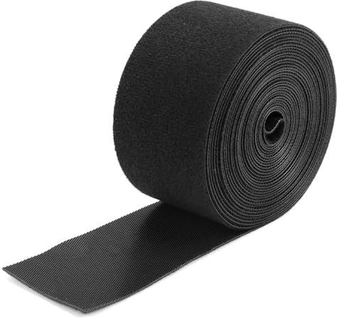 QWORK® Bridas gancho y bucle, 50 mm x 5 m, reutilizables para gestión de cables, bricolaje, seguridad de cortinas, hogar y oficina