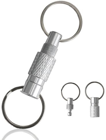 Porte Clef Double Extrémité Anneaux Porte Clé Pivotant, Détachable Porte Clef pour Voiture Moto, Mousqueton Porte Clé pour Sacs à Dos, Camping, Mountaineering, Voyages