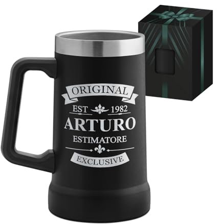 Maverton Boccale birra termico da camping - Tazza personalizzata per campeggio - Idee regalo uomo compleanno - Acciaio Inox 700ml - Regali uomo - Campeggio accessori utili - Regalo amante di birre