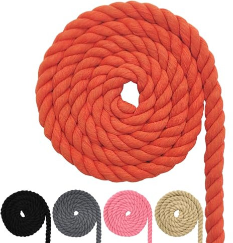Baumwollkordel, Makramee-Garnseil, viele Größen Baumwollseil für DIY-Bastelarbeiten, Geschenke (Orange, 20mm(5M))