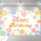 Avezano Groovy Daisy Birthday Banner Daisy Flower Birthday Party Decorations Retro Hippies Flower Happy Bday Backdrop for Girl 70.8x43.3 Inch