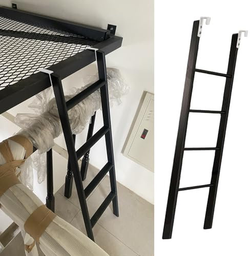 CMYUN Replaceable Bunk Bed Ladder Floor Standing, 116/130/140/150/160cm Short Twin Bed Ladder Only, Metal Black Step Ladders for Loft Dorm Home(130cm/50)