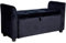 Home Source Storage Ottoman Window Seat, Velvet Footstool Bench, Lift Up Lid Chest, Bedding Blanket Toy Box, 120cm, Black