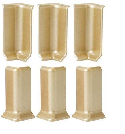 HpLive Lot de 6 plinthes d'angle - Blocs muraux - Protection des coins et des bords de vos plinthes (M Champagne Gold)