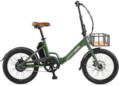FabricBike Volt - Vélo Électrique Pliant, Vélo Électrique Adulte 20 Pouces, Ebike, Moteur 250W, Batterie Amovible 36V 10Ah, Vitesse 25KM/H (Cayman Green Plus)