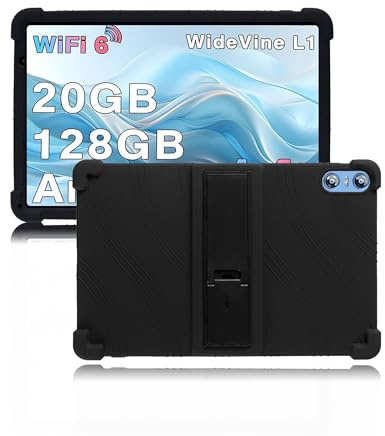Funda para tablet SUAAT S10 de 10.1 pulgadas, funda de silicona suave, con soporte plegable, ligera, a prueba de golpes, antiarañazos, protección completa, color negro