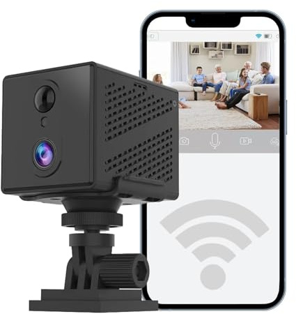 PEGATISAN Mini Telecamera Videocamera Sorveglianza Interno Wifi per Case - 1080P Mini Telecamera Senza Fili Microcamera con Visione Notturna Rilevamento di Movimento & Visione Remota