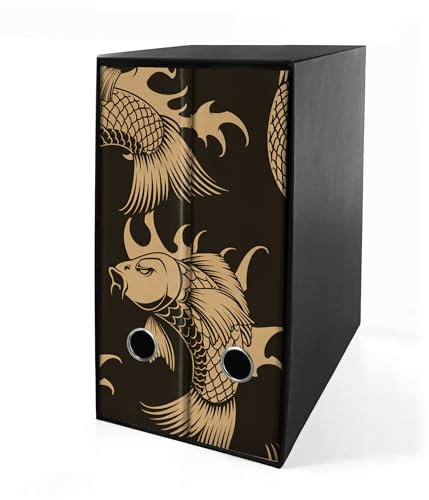 Shareprinting Set da 2 raccoglitori ad anelli dorso 8 cm Avana con box - modello completo di divisori Faldoni (Carpe (H31 a 4 anelli))